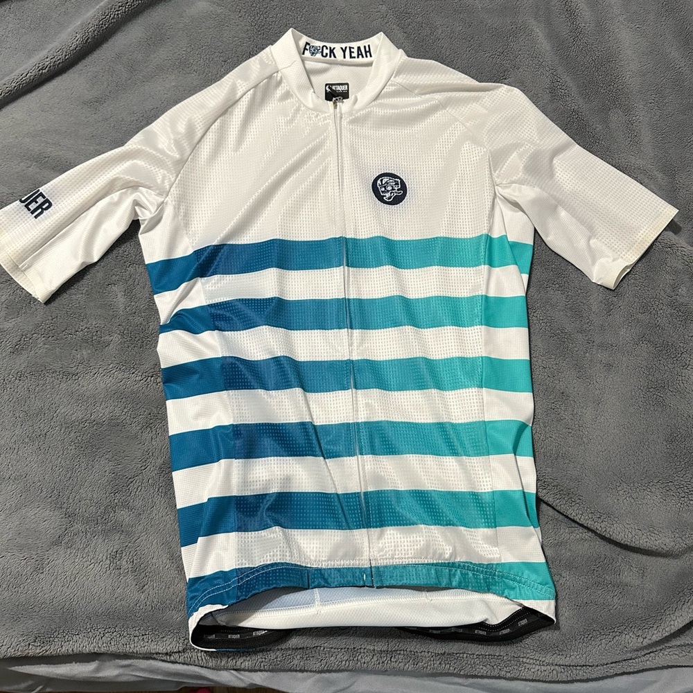 POC Cycling Jersey with Blue Stripes